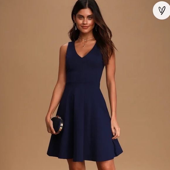 Lulush Skater dress navy blue XS - Picture 2 of 9